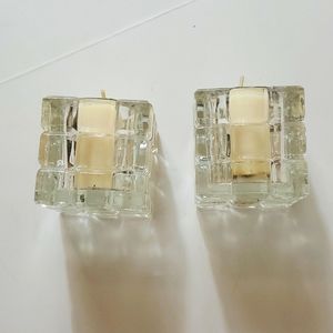Set of 2 cube votive candle holders